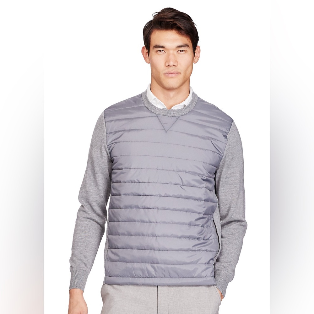 NEW Polo Golf Ralph Lauren Men’s Paneled Merino Wool Sweater Medium Heather Gray